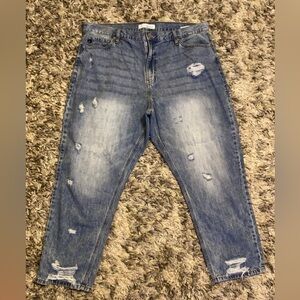 KanCan Distressed Mom Jeans